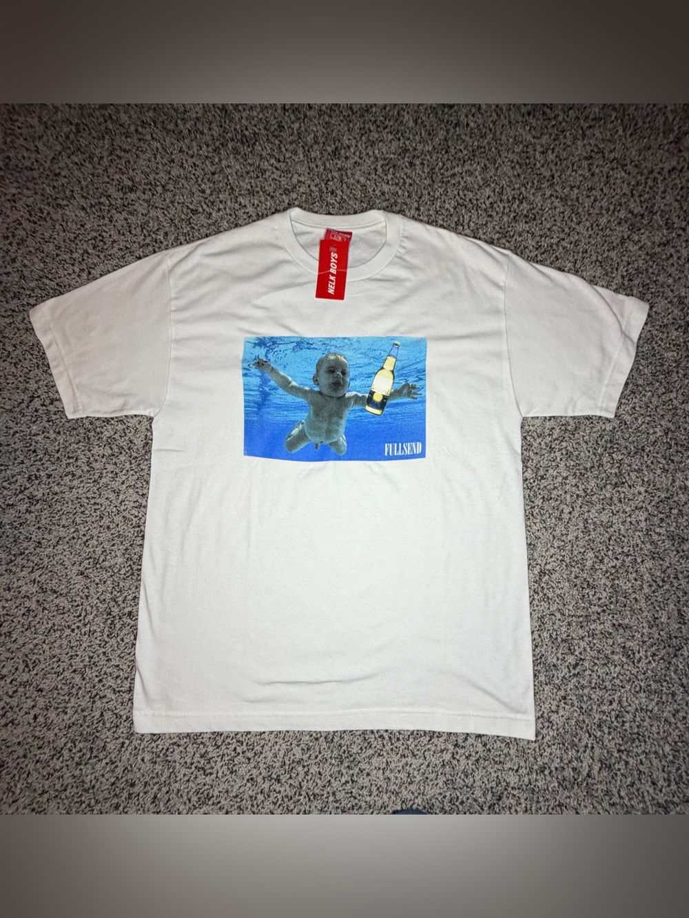 Full Send NELK Boys Nirvana Inspired Graphic T-Shirt Size L/G NWT Grunge 90's